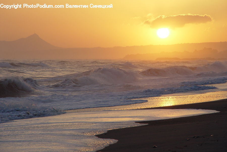 Beach, Coast, Outdoors, Sea, Water, Dawn, Dusk