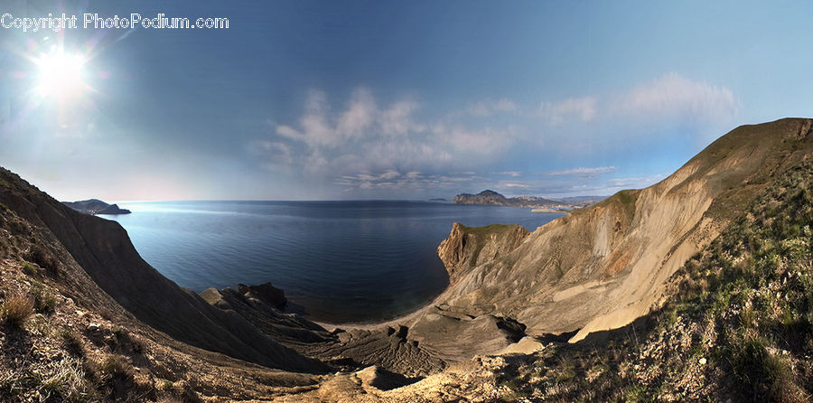 Promontory, Crater, Cliff, Outdoors, Coast, Sea, Water