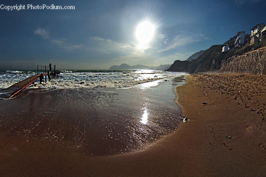 Beach, Coast, Outdoors, Sea, Water, Light, Sand