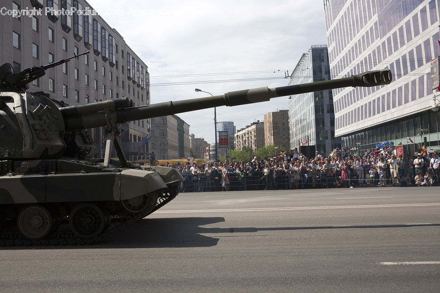 Army, Tank, Vehicle, Marching, Parade, Carnival, Crowd