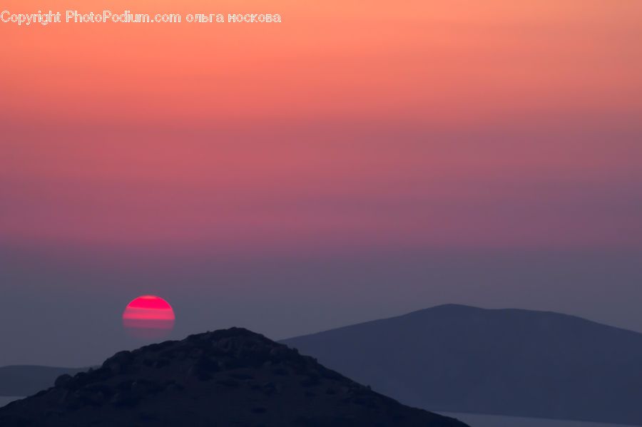 Dawn, Dusk, Sky, Sunrise, Sunset, Red Sky, Crest