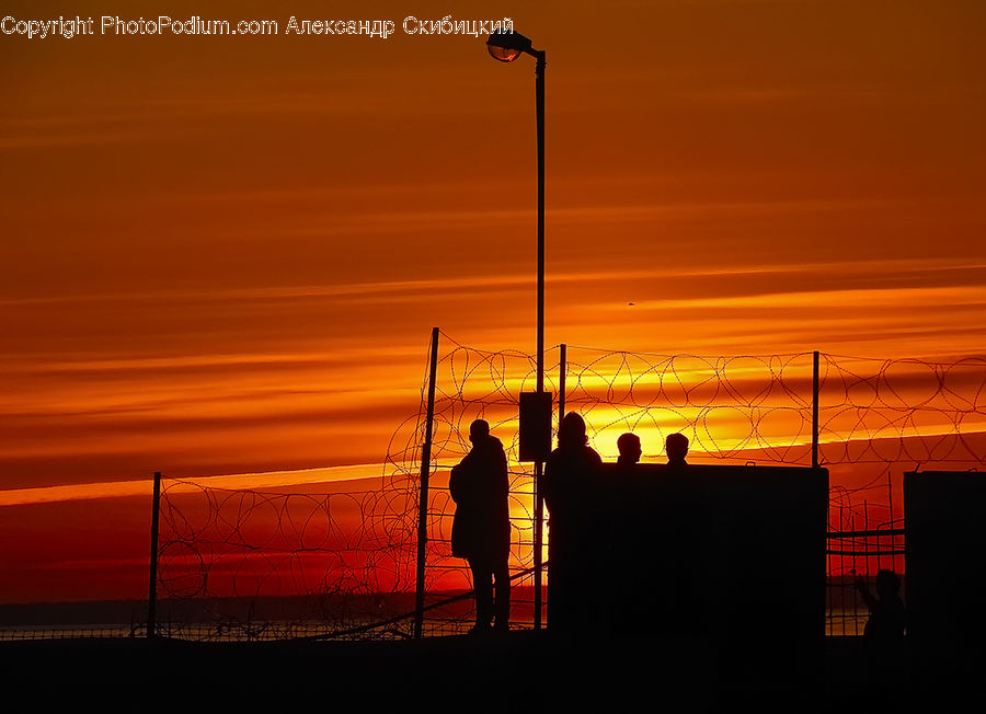 Dawn, Dusk, Red Sky, Sky, Sunrise, Sunset, Architecture