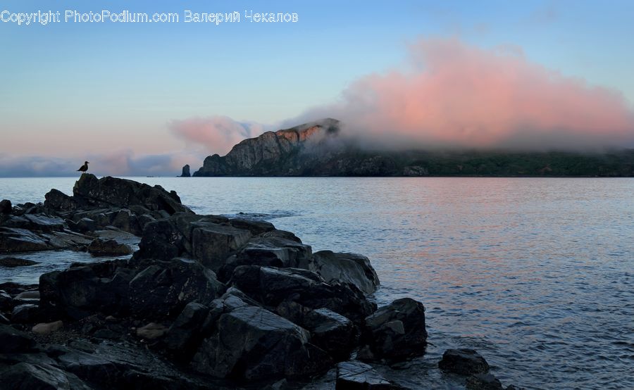 Coast, Outdoors, Sea, Water, Rock, Dawn, Dusk