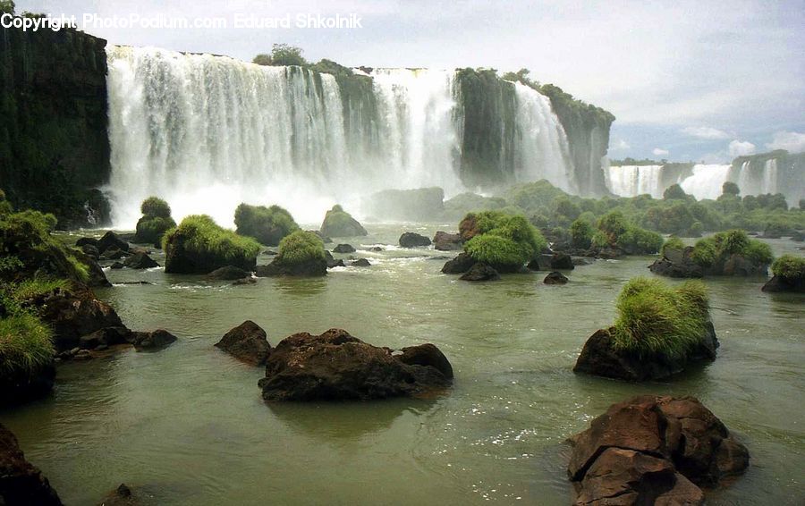 Outdoors, River, Water, Waterfall, Promontory, Forest, Jungle