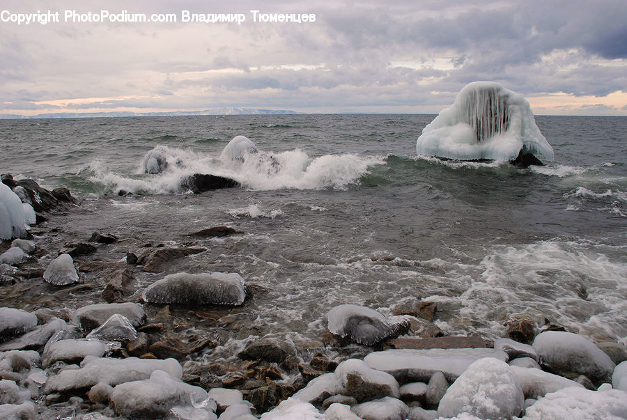 Arctic, Ice, Iceberg, Outdoors, Snow, Pebble, Sea