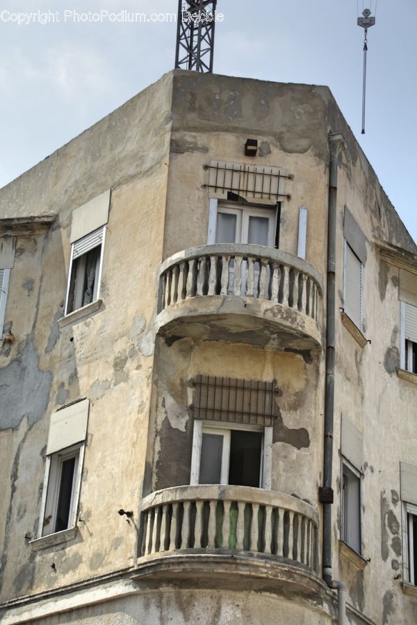 Building, Balcony, Shutter, Window, Window Shade, Fence, Wall