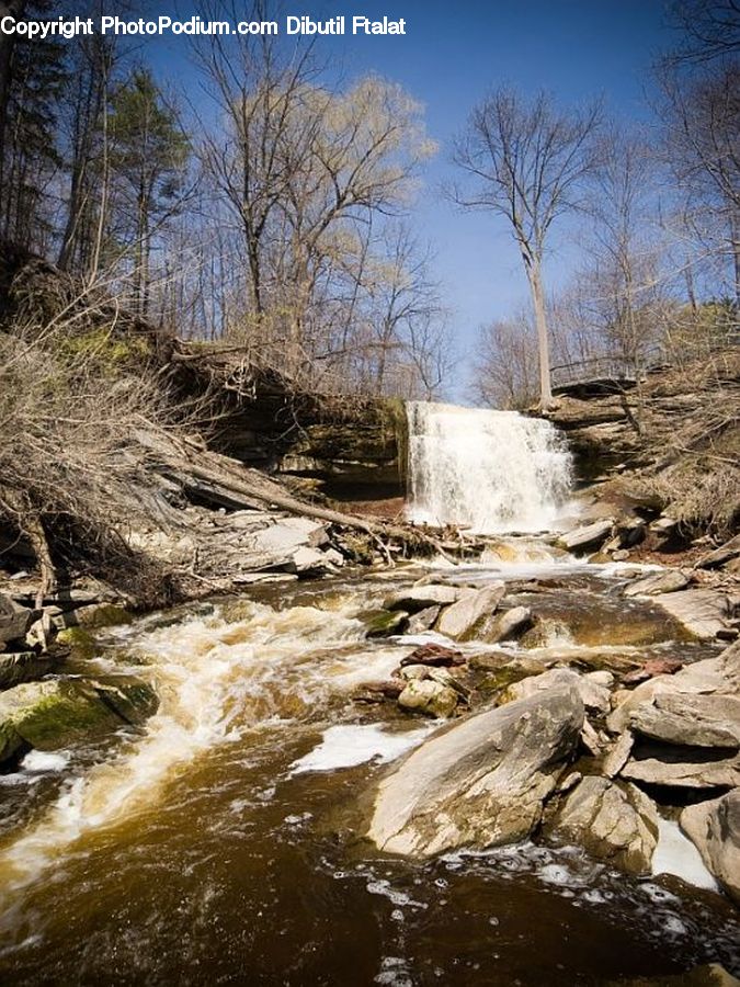 Creek, Outdoors, River, Water, Waterfall, Fountain, Rock