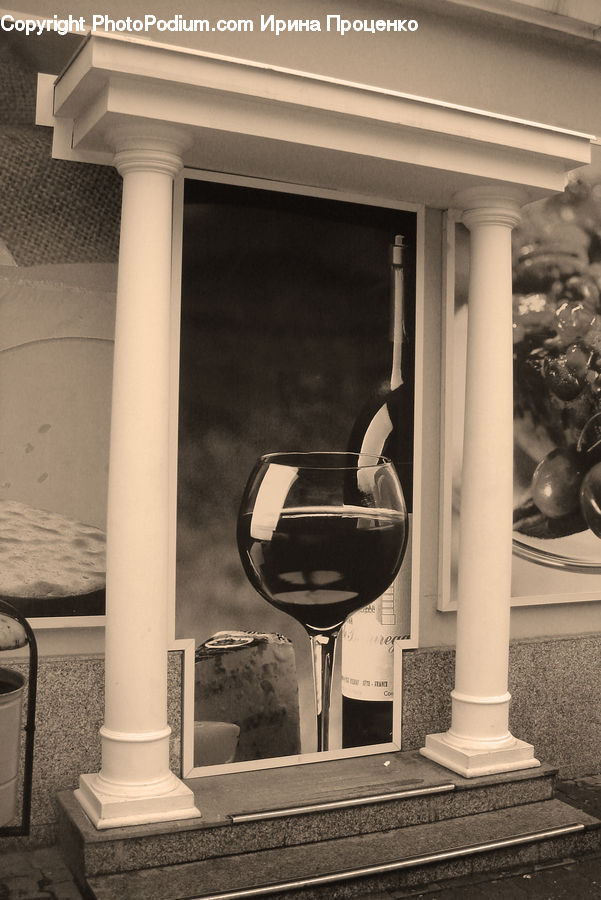 Column, Pillar, Glass, Alcohol, Beverage, Red Wine, Wine