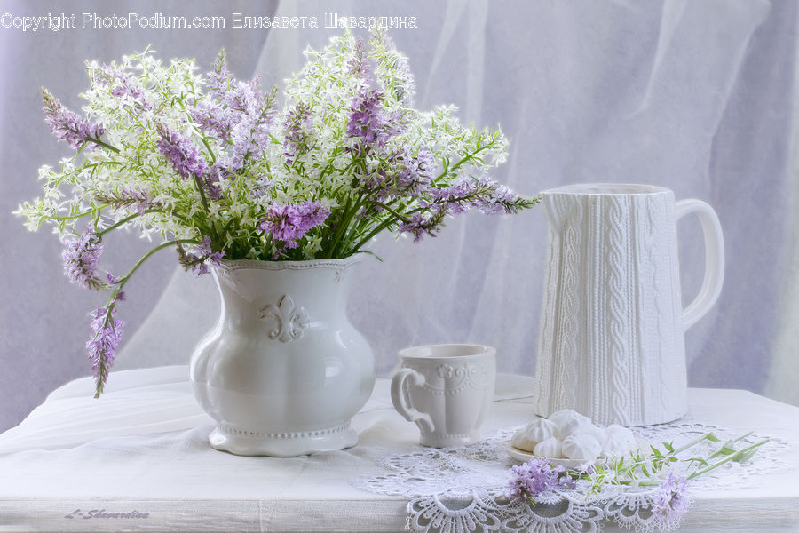 Plant, Potted Plant, Cup, Blossom, Flower, Lilac, Home Decor
