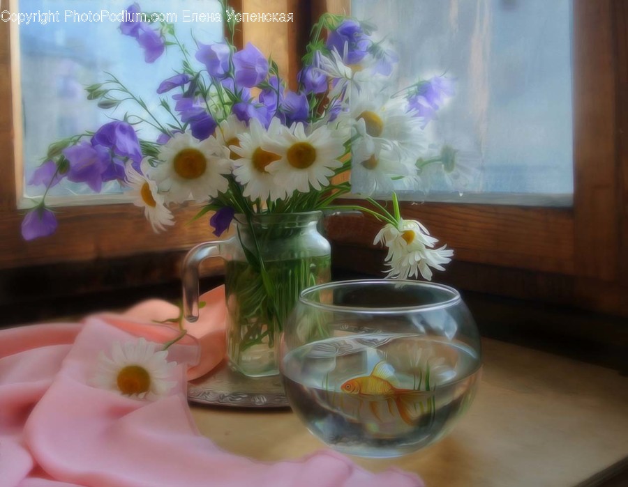 Plant, Potted Plant, Glass, Flower, Flower Arrangement, Flower Bouquet, Ikebana