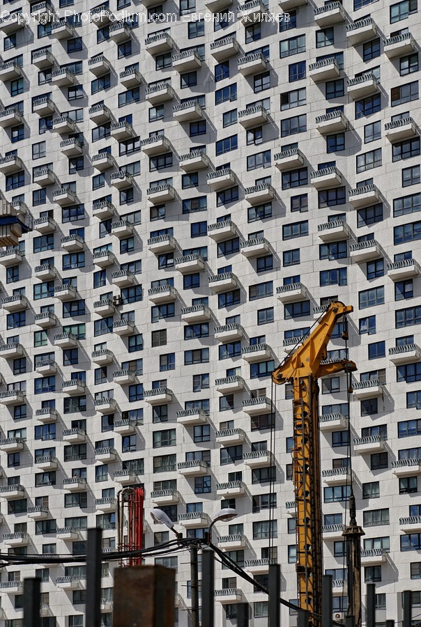 Constriction Crane, City, Downtown, Urban, Building, High Rise, Cross