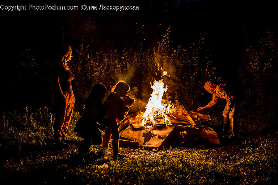 People, Person, Human, Bonfire, Campfire