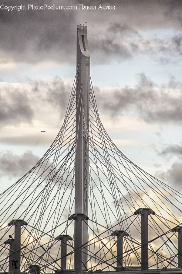 Bridge, Pole, Architecture, Tower, City