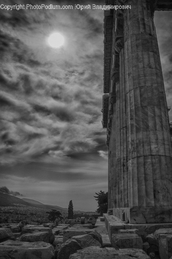 Column, Pillar, Ruins, Tomb, Rubble