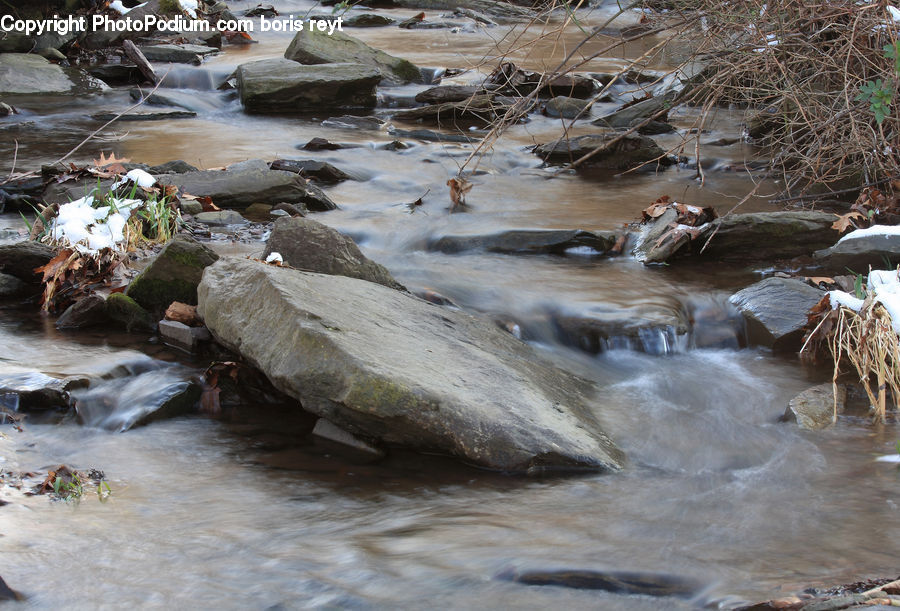 Creek, Outdoors, River, Water, Rock