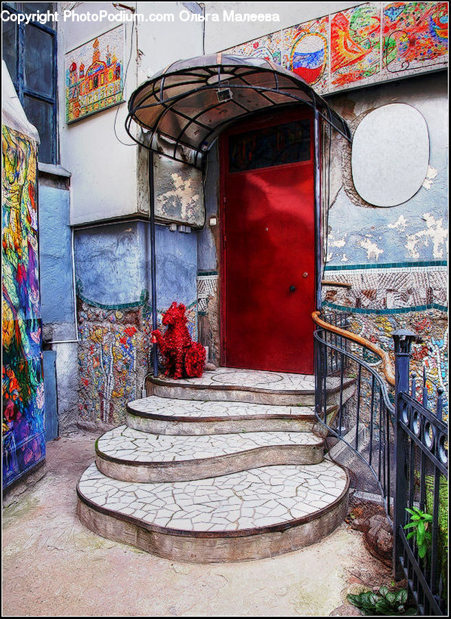 Canopy, Art, Graffiti, Mural, Wall, Flagstone, Patio