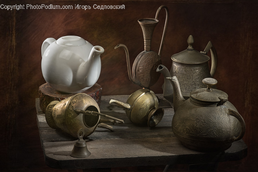 Glass, Goblet, Pot, Pottery, Teapot