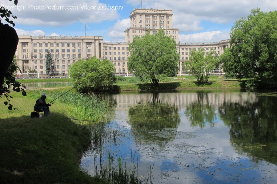 Outdoors, Pond, Water, Canal, Bush