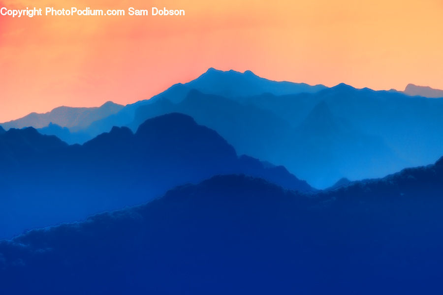 Dawn, Dusk, Sky, Sunrise, Sunset, Alps, Crest