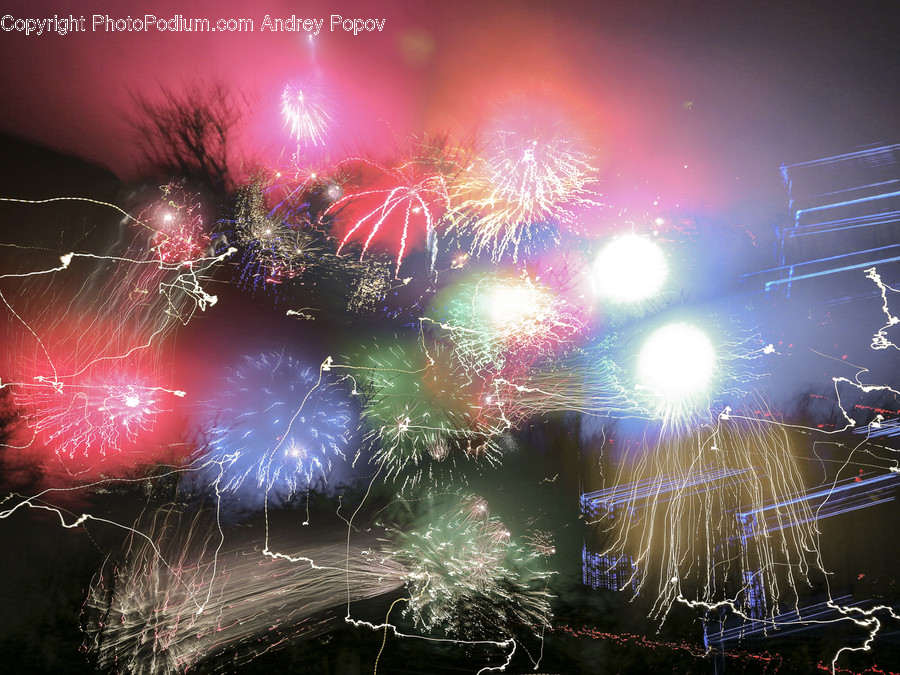 Fireworks, Night, Outdoors