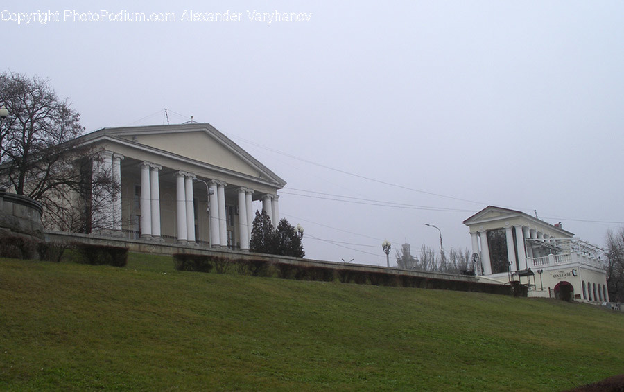 Field, Lawn, Gazebo, Building, House