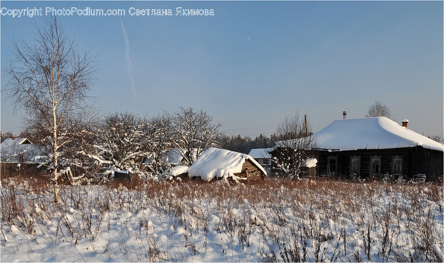 Outdoors, Snow, Building, Countryside, Hut