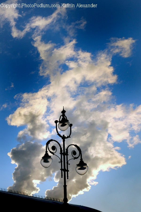Lamp Post, Pole, Cloud, Nature, Outdoors