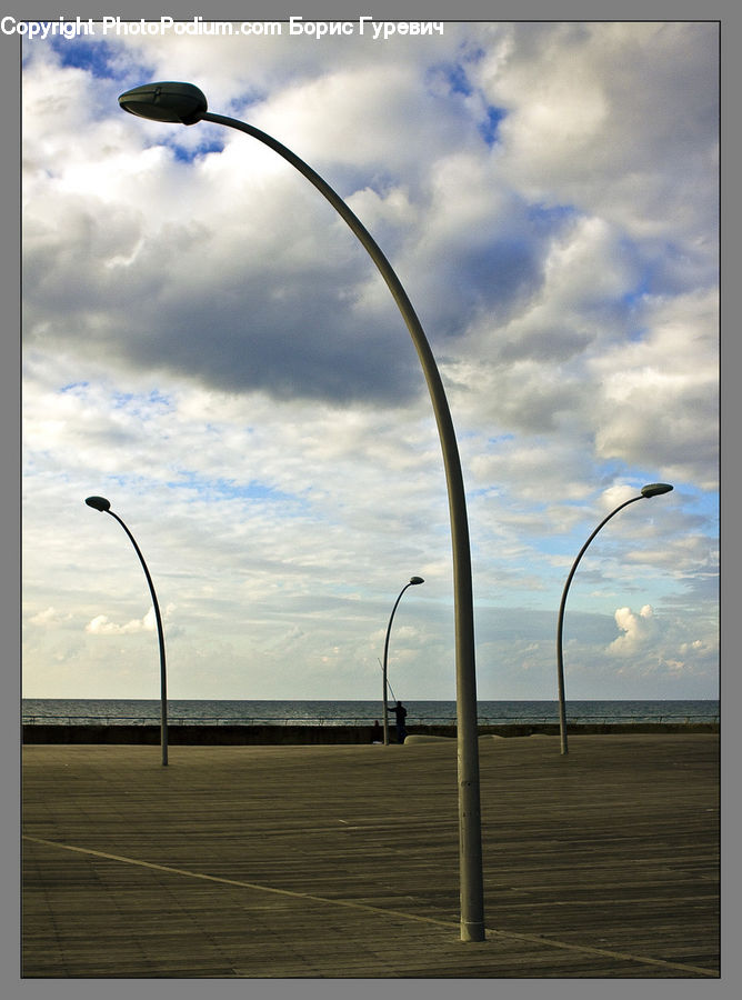 Lamp Post, Pole, Arch, Outdoors, Sea, Water, Building