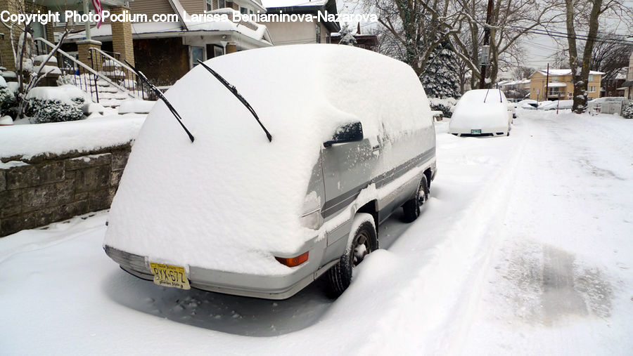 Ice, Outdoors, Snow, Car, Van, Suv, Vehicle