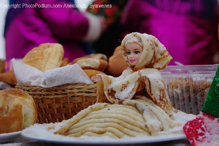 Bread, Food, Doll, Toy, Cream