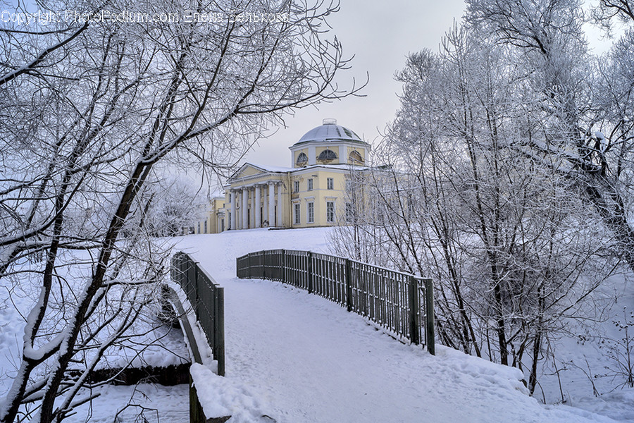 Outdoors, Snow, Bridge, Building, House