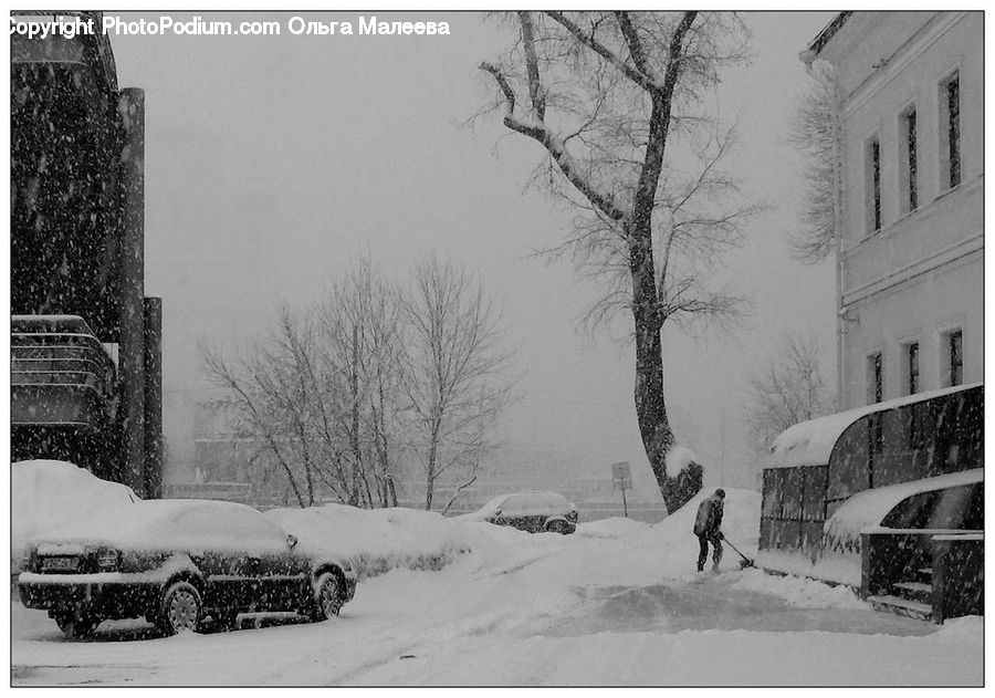 Blizzard, Outdoors, Snow, Weather, Winter, Ice, Bench