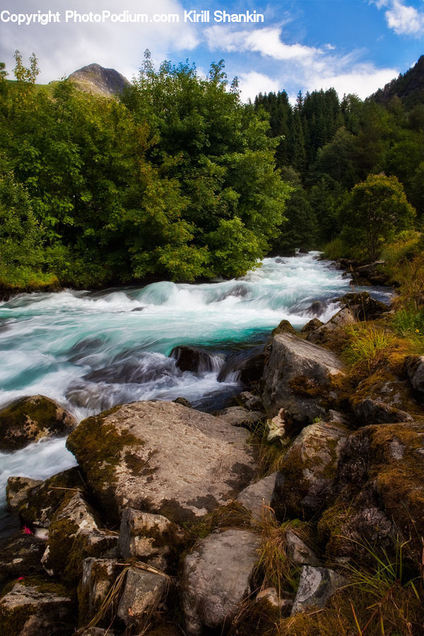 Creek, Outdoors, River, Water, Rock, Nature, Waterfall