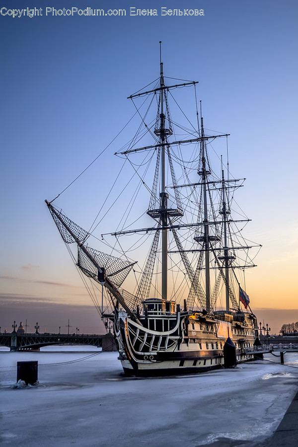 Bridge, Building, Sailboat, Transportation, Vessel