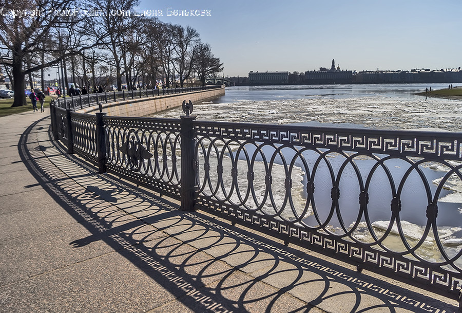 Railing, Boardwalk, Bridge, Building