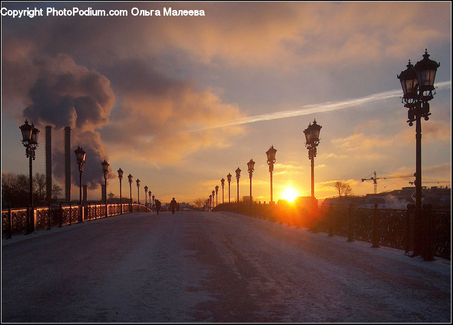 Factory, Refinery, Dawn, Dusk, Sky, Sunrise, Sunset