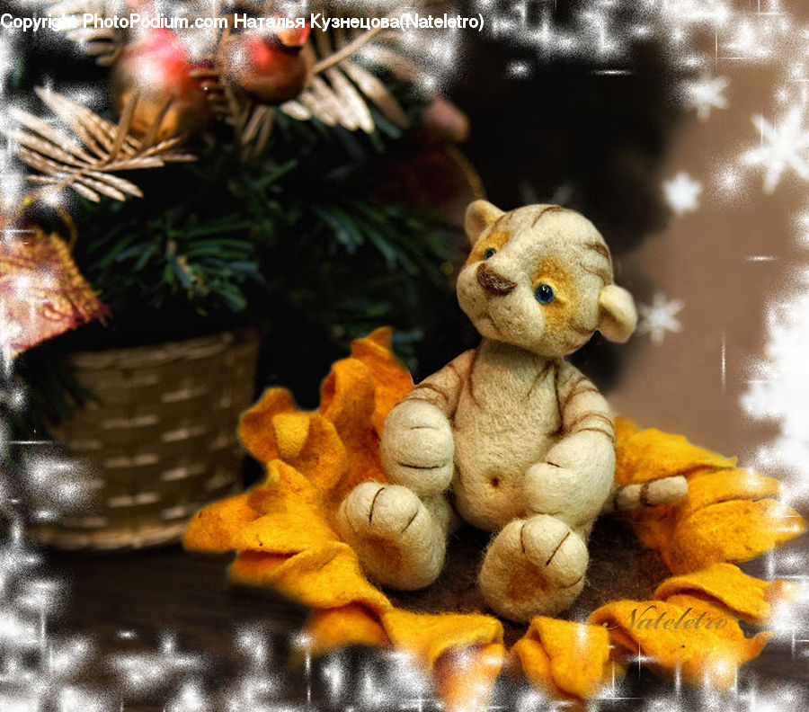 Teddy Bear, Toy, Ornament, Figurine, Conifer, Fir, Plant