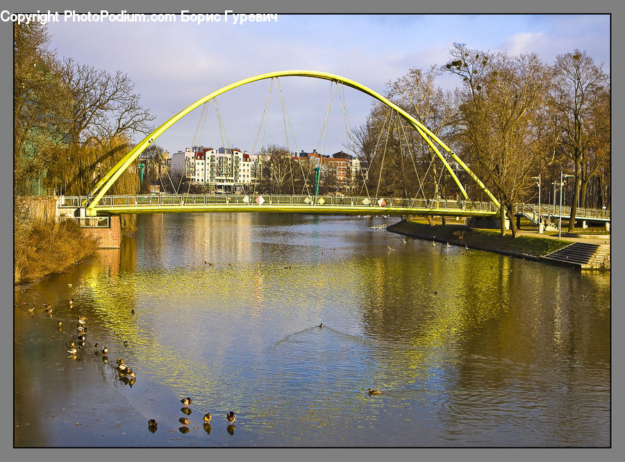 Bridge, Canal, Outdoors, River, Water, Arch, Park