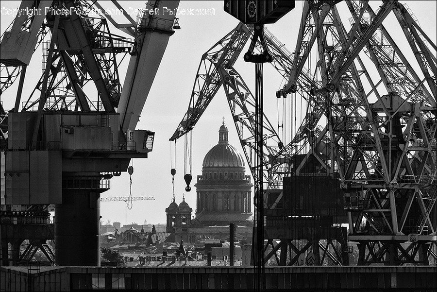 Constriction Crane, Bridge, Building, Urban, City