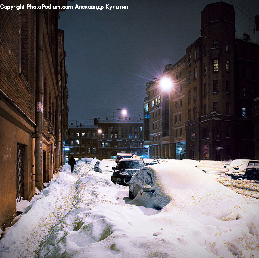 Blizzard, Outdoors, Snow, Weather, Winter, Apartment Building, Building