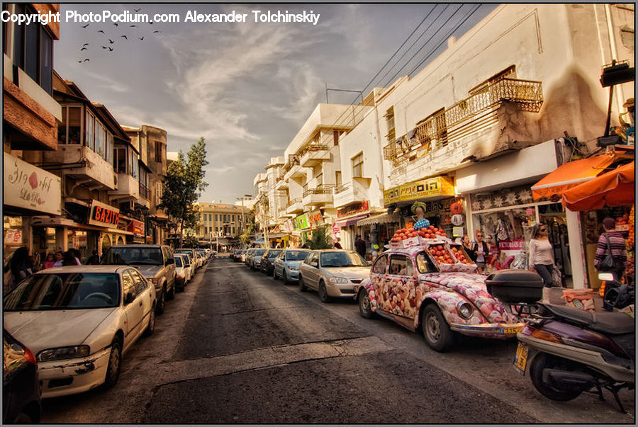 Automobile, Car, Vehicle, Road, Street, Town, Bazaar