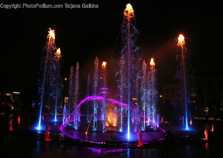 Fountain, Water, Stage, Lighting