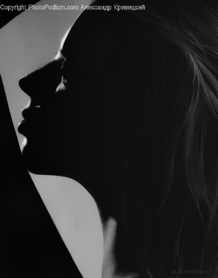 Silhouette, Arm, Face, Human, Person