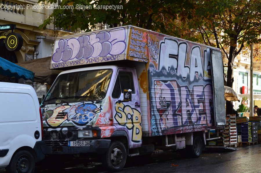 Graffiti, Transportation, Van, Vehicle, Moving Van