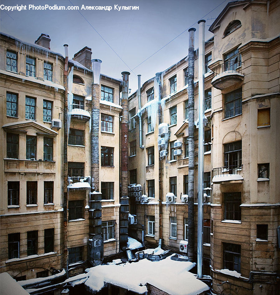 Building, Housing, Apartment Building, High Rise, Ice, Outdoors, Snow