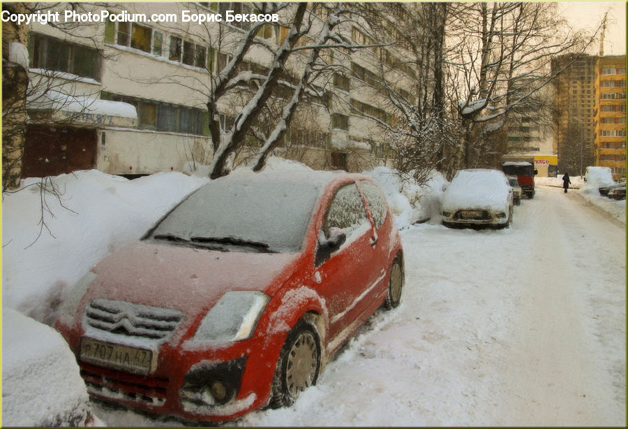 Blizzard, Outdoors, Snow, Weather, Winter, Ice, Car