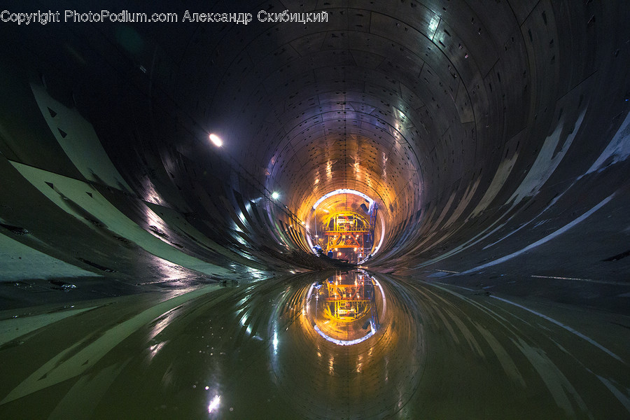 Sewer, Tunnel, Light, Sphere