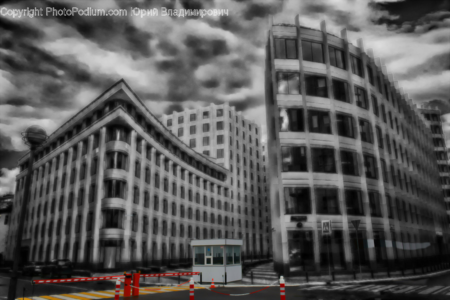 Building, Office Building, Road, Intersection, Urban