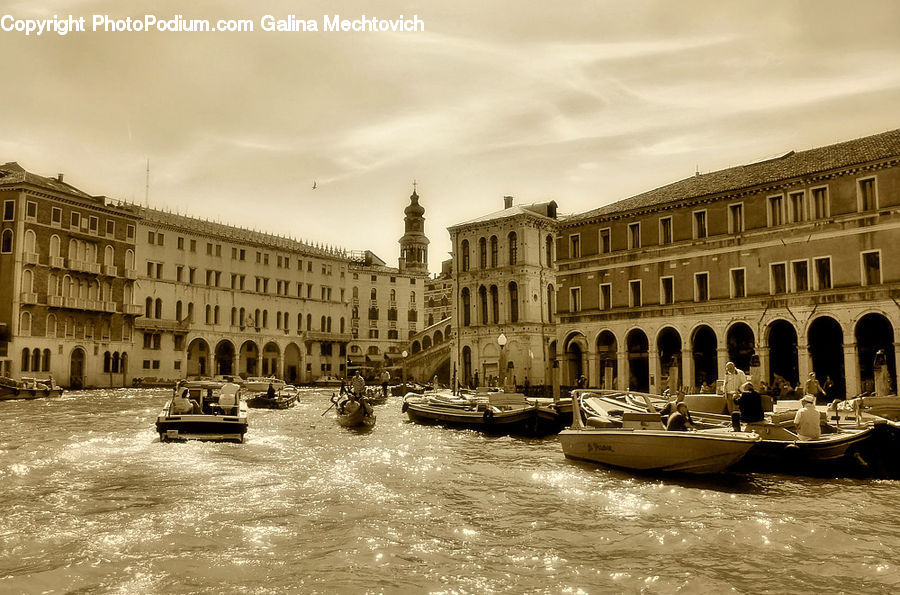 Architecture, Downtown, Plaza, Town Square, Boat, Watercraft, Gondola