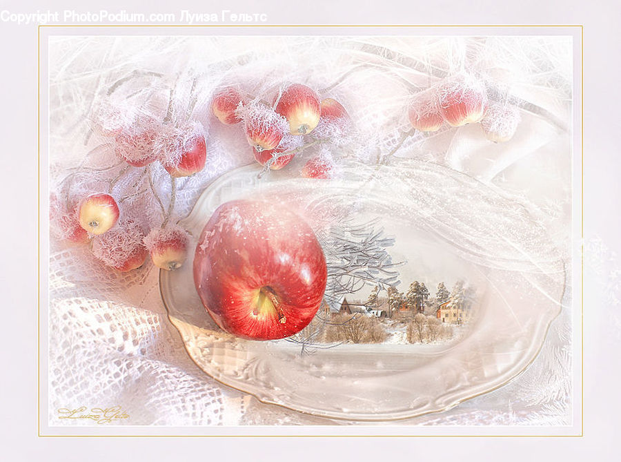 Apple, Fruit, Ornament, Accessories, Grapes, Cherry
